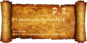 Pribelszky Kristóf névjegykártya